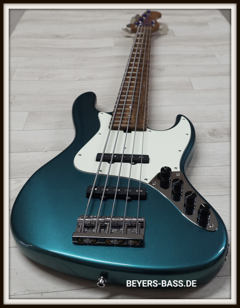 Sadowsky Custom Shop 21-Fret Vintage J/J Bass 5, Solid Vintage Teal Green Metallic, 2nd Hand